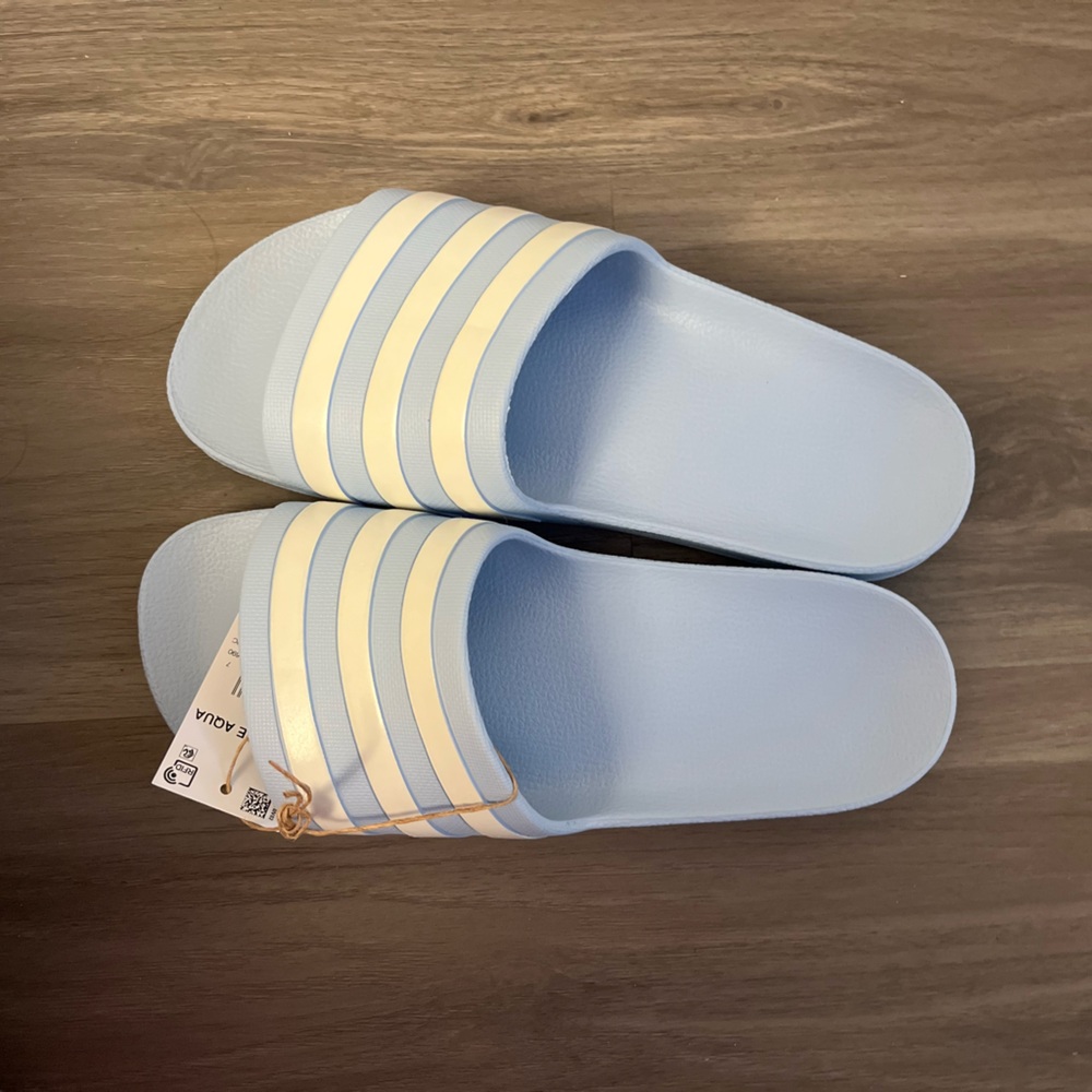 Blue adidas slides NWT